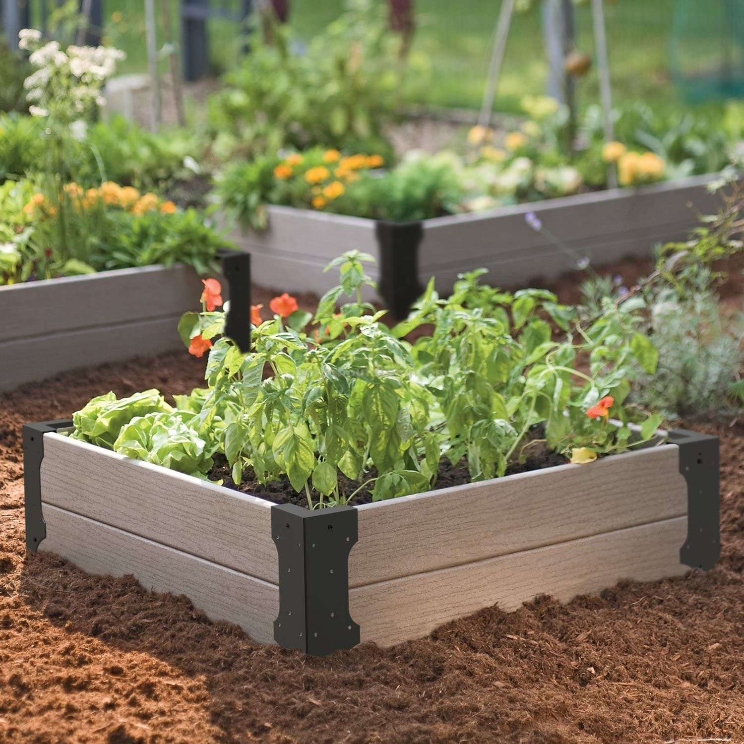Garden Bed Corner Bracket Black Pre-drilled Metal Garden Bed Corner Braces