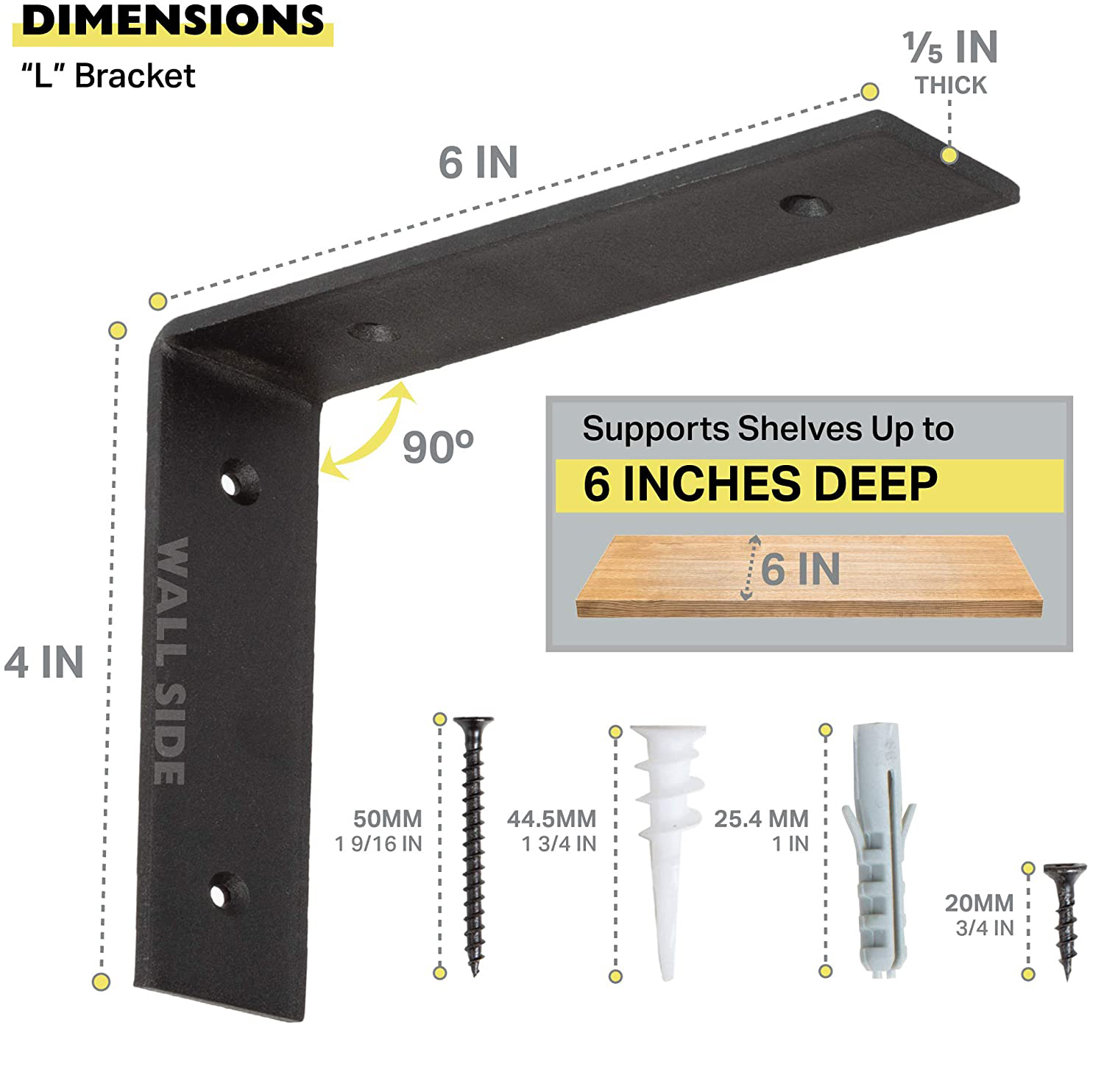 Heavy Duty Industrial L Shelf Brackets with Lip