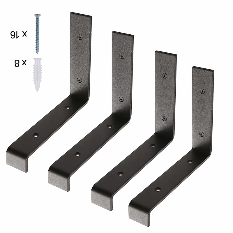 Lip Shelf Bracket Heavy Duty Rustic Industrial Farmhouse Iron Metal Wall Floating Shelf Bracket