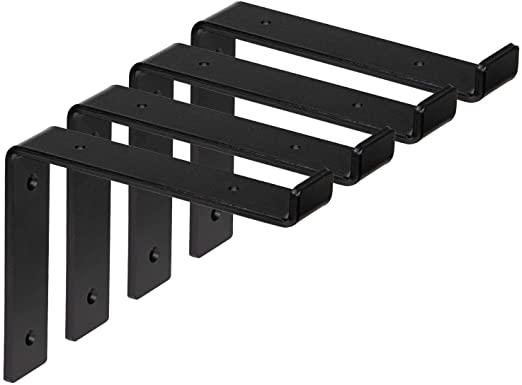 12 Inch Floating Shelf Brackets Heavy Duty Industrial Strength DIY Rustic Modern Steel Wall Shelf Brackets with Lip 