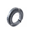 Perforated steel strips bend tensioner strap for wood building construction