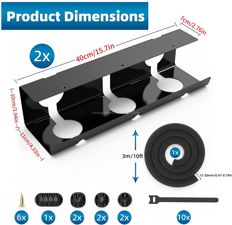 Hot Sale Cable Tray Wire Management Cords Under Desk Cable Organizer for Office 