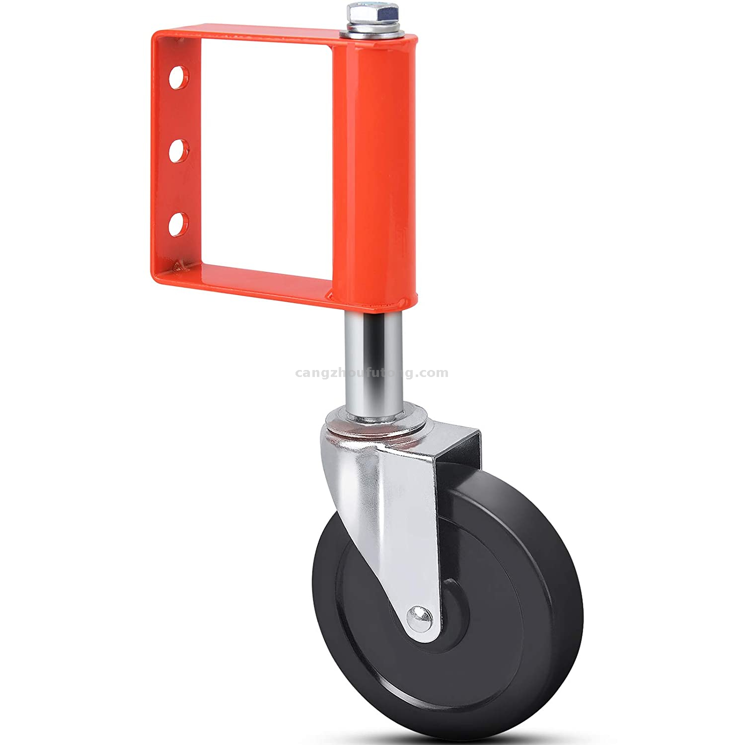 4-Inch Spring Loaded Gate Caster,Hard Rubber Spring-Loaded Gate Caster With Universal Mount