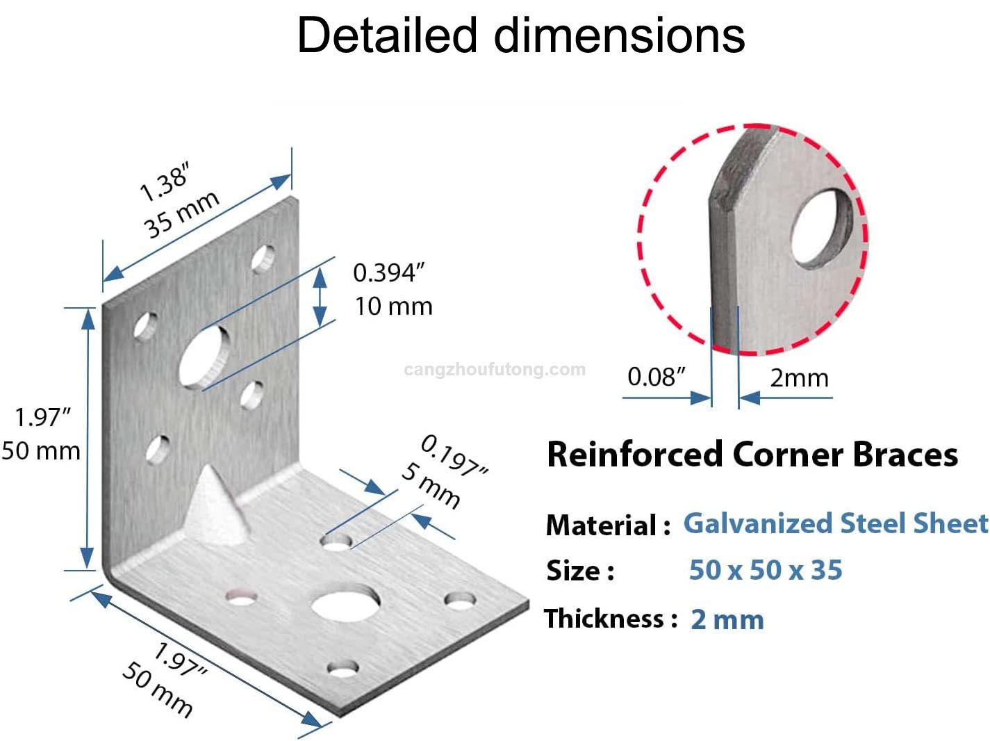 Heavy Duty Galvanized Angle Brackets with Reinforce Rib Buy